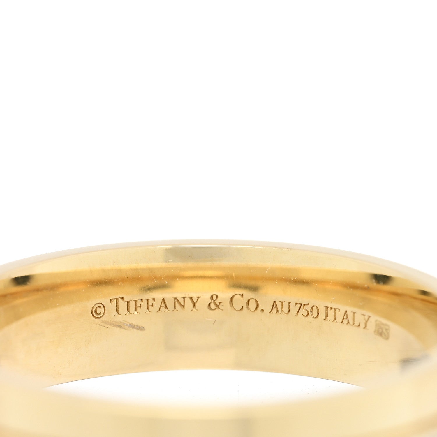 Tiffany 18K Yellow Gold Diamond Wide T Two Ring 62 10 4 of 5