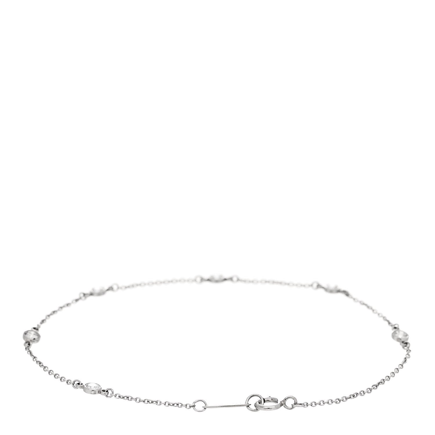 Tiffany Platinum Diamond .30ctw Elsa Peretti Diamonds by the Yard Station Bracelet 2 of 5