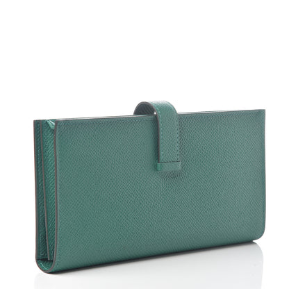 Hermes Epsom Bearn Gusset Wallet Vert Vertigo 2 of 6