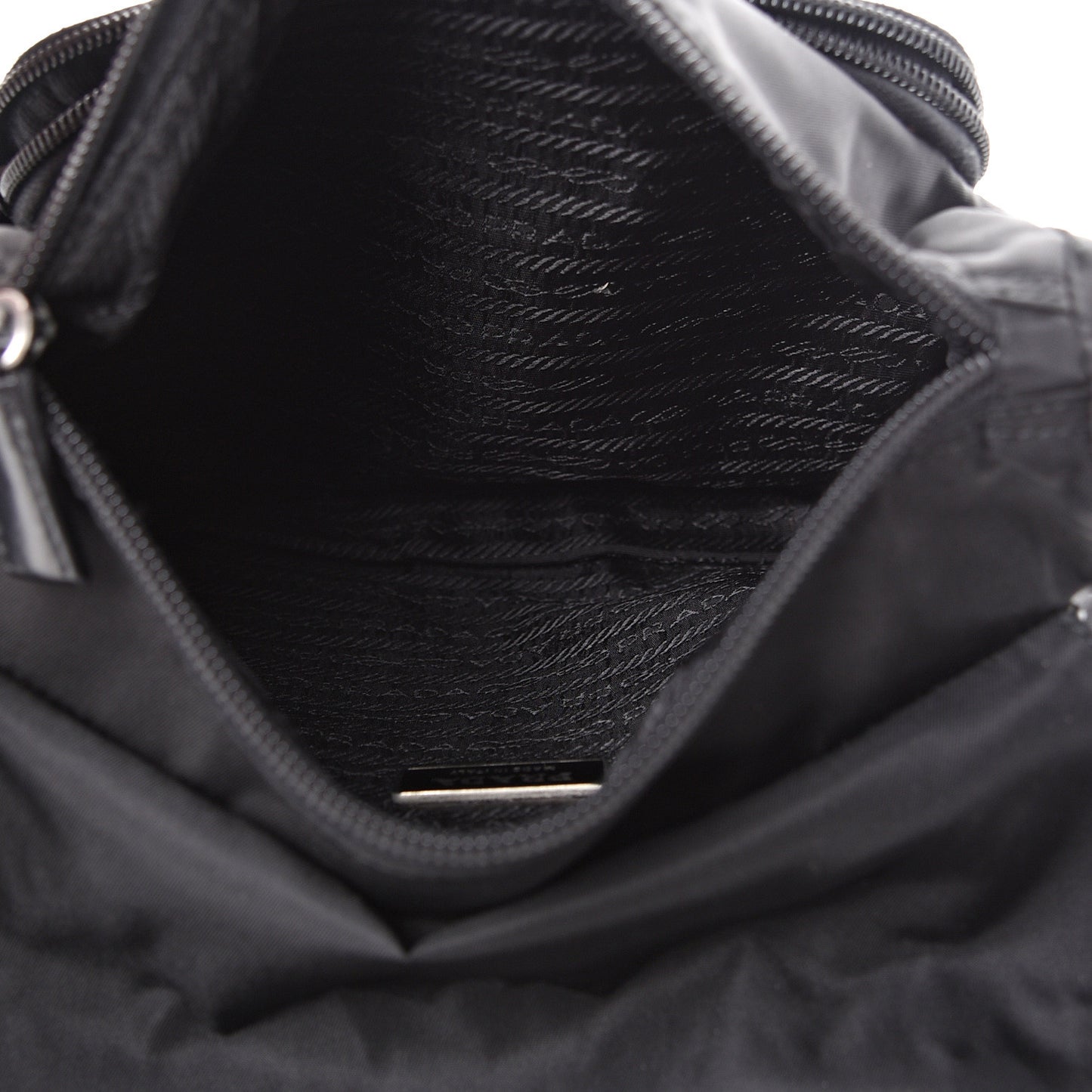 Tessuto Nylon Single Buckle Messenger Bag Black