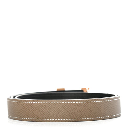 Hermes Swift Epsom 24mm Mini Constance H Belt 80 Black Etoupe 2 of 4