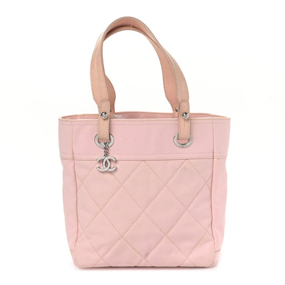 Chanel Coated Canvas Quilted Small Paris Biarritz Tote Light Pink 1 of 9
