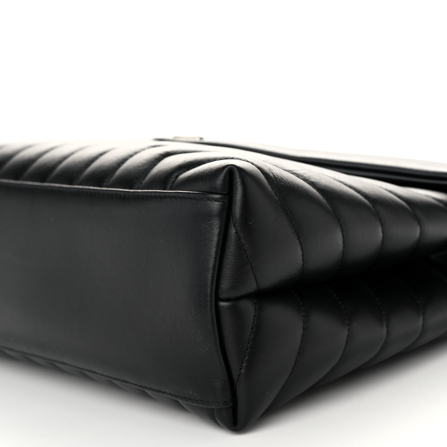 Calfskin Y Quilted Monogram Medium Loulou Chain Satchel Black