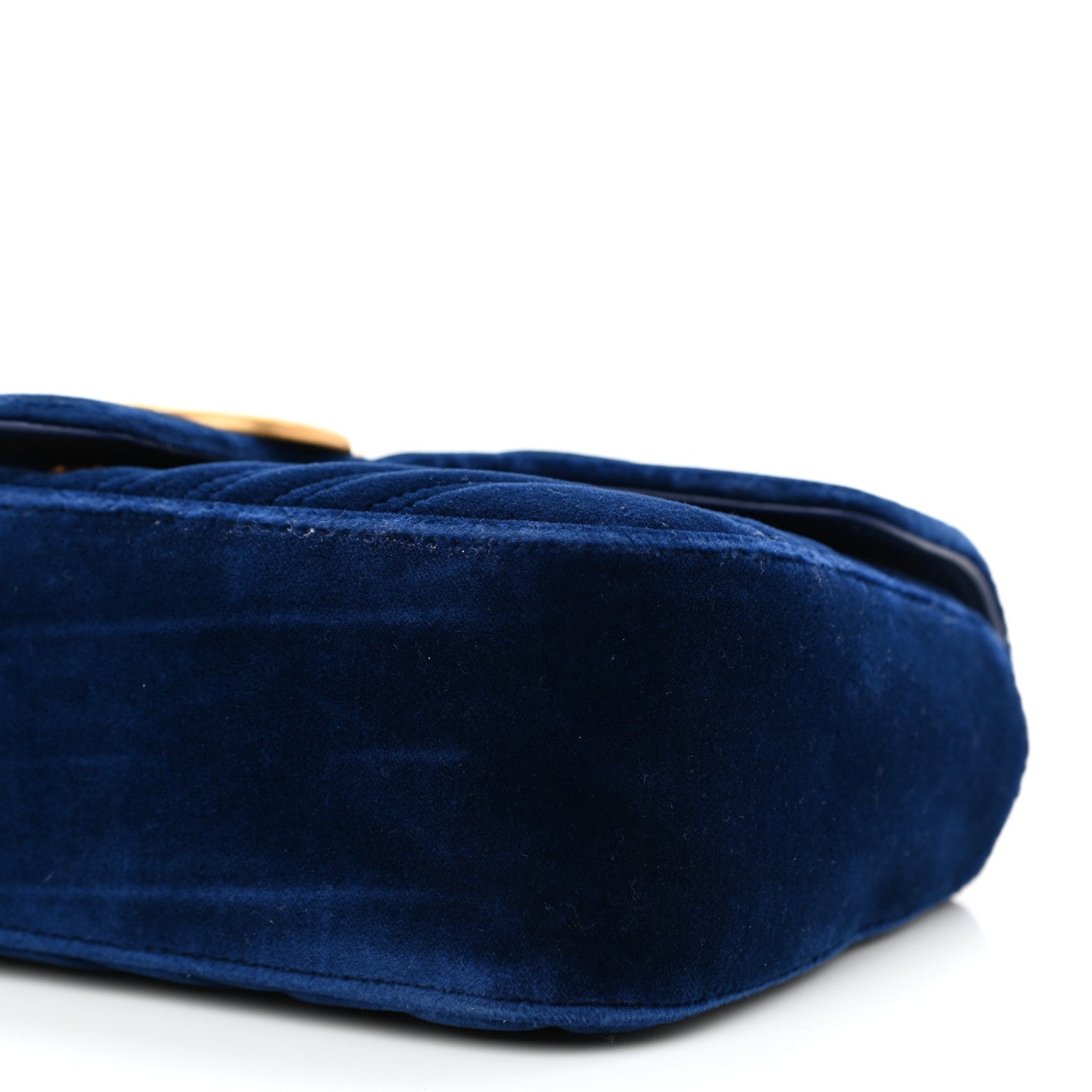 Gucci Velvet Matelasse Small GG Marmont Shoulder Bag Cobalt Blue 7 of 8