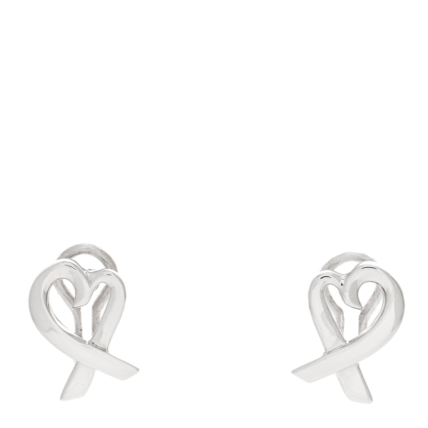Tiffany Sterling Silver Paloma Picasso Loving Heart Clip On Earrings 1 of 4