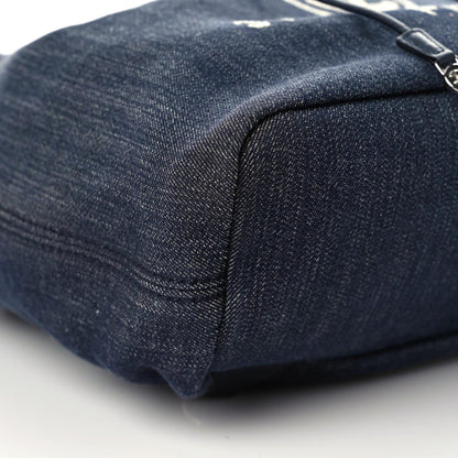Chanel Canvas Large Deauville Backpack Denim Blue 5 of 9