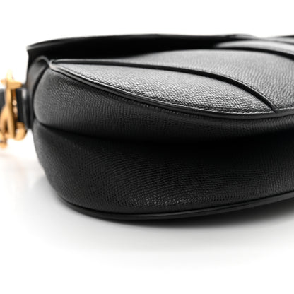 Christian Dior Grained Calfskin Saddle Bag With Strap Black 9 of 12
