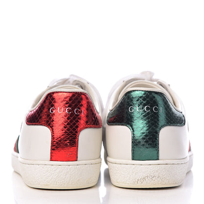 Gucci Calfskin Web Heart Embroidered Womens Ace Sneakers 37 White 11 of 13