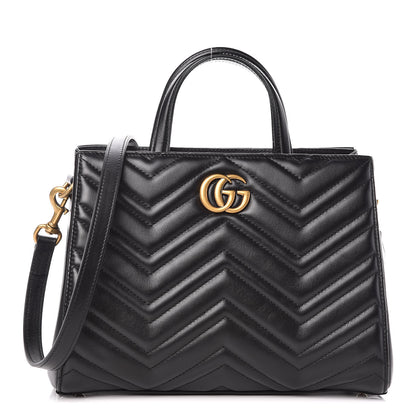 Gucci Calfskin Matelasse Small GG Marmont Tote Black 1 of 9