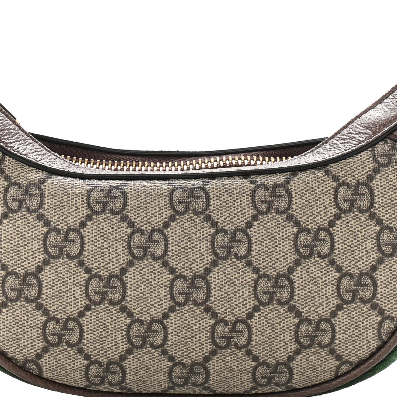 Gucci GG Supreme Monogram Textured Calfskin Web Mini Ophidia Half Moon Hobo Beige Ebony New Acero 8 of 10