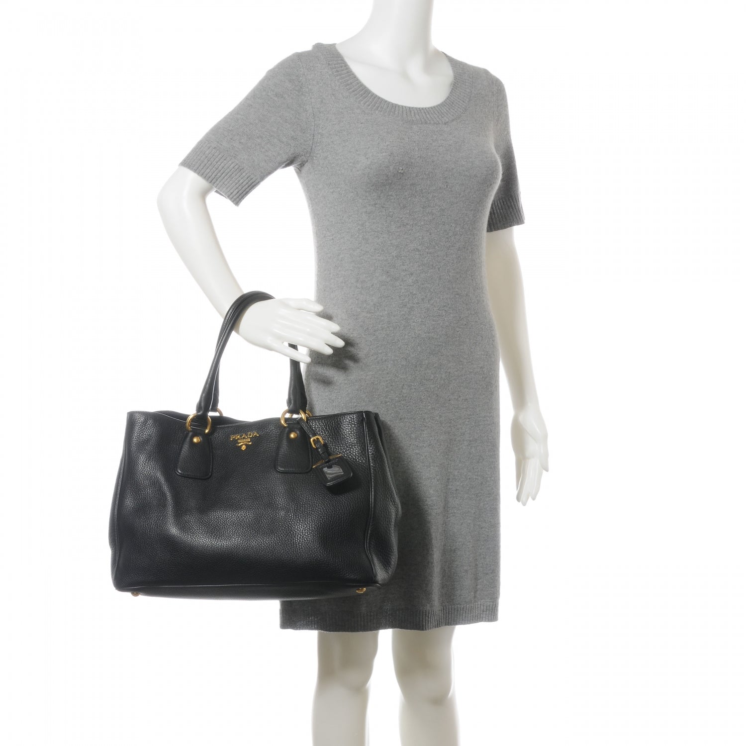 Prada Vitello Daino Shopping Tote Nero Black 2 of 10