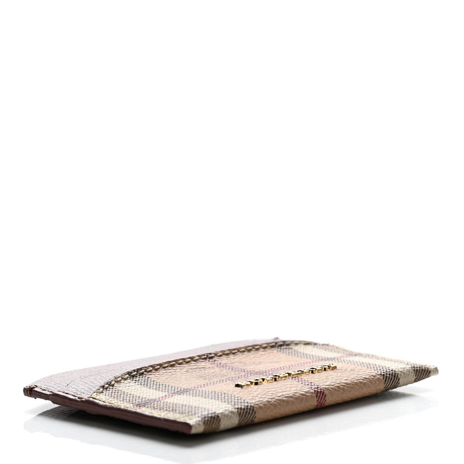 Burberry Soft Grain Calfskin Haymarket Check Izzy Card Case Light Elder Berry 4 of 7