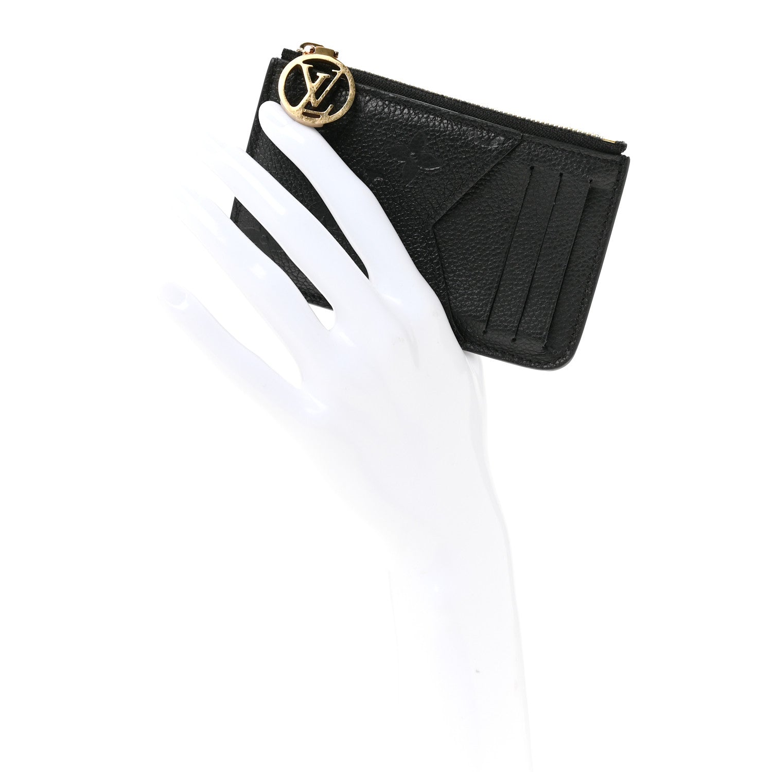 Louis Vuitton Empreinte Monogram Zipped Romy Card Holder Black 2 of 9