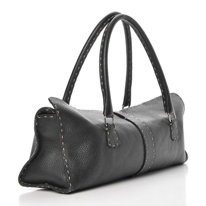 Fendi Calfskin Romano Selleria Satchel Black 3 of 13