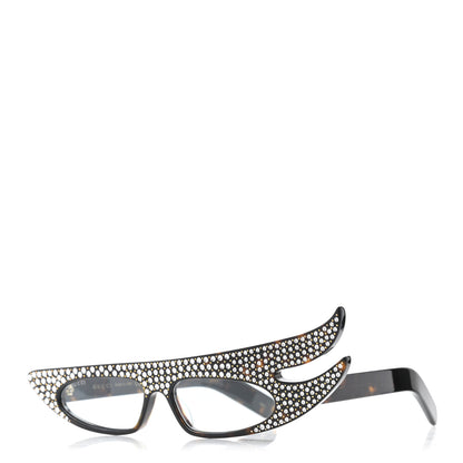 Gucci Acetate Asymmetrical Crystal Sunglasses GG0240S Havanna 1 of 8
