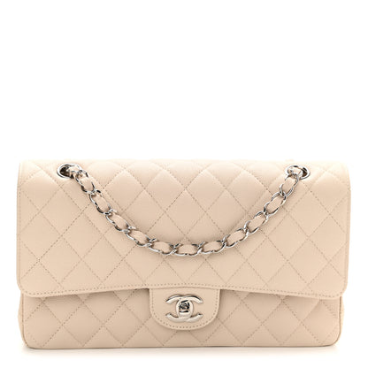 Chanel Caviar Quilted Medium Double Flap Light Beige 1 of 10