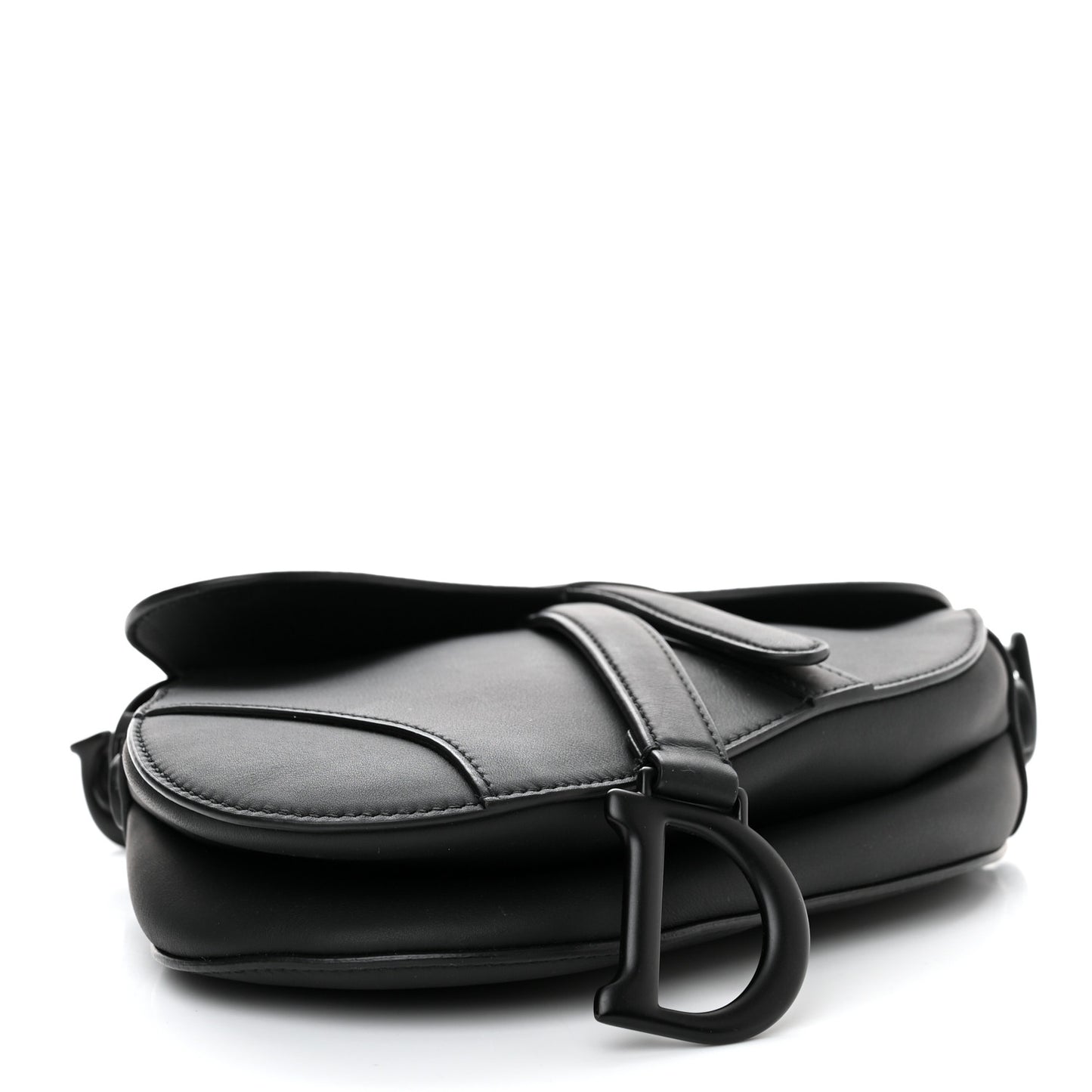 Ultra Matte Calfskin Mini Saddle Bag Black