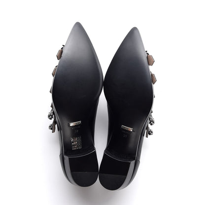 Gucci Malaga Kid Womens Susan Buckle Loafers 39 Black 5 of 8