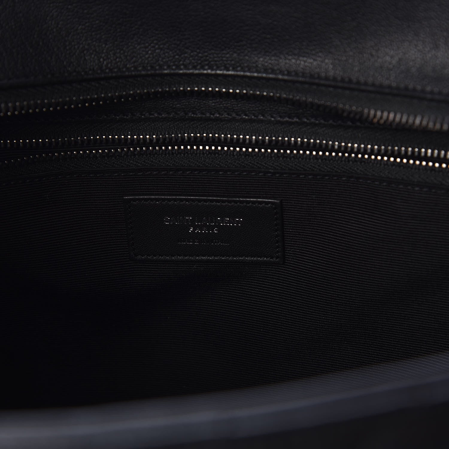 Saint Laurent Sheepskin Matelasse Chevron Large Monogram Shopping Bag Black 6 of 10