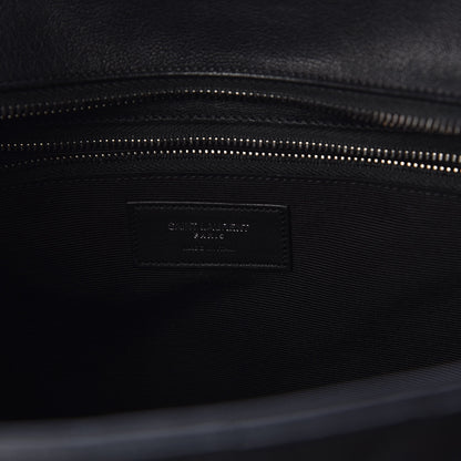 Saint Laurent Sheepskin Matelasse Chevron Large Monogram Shopping Bag Black 6 of 10