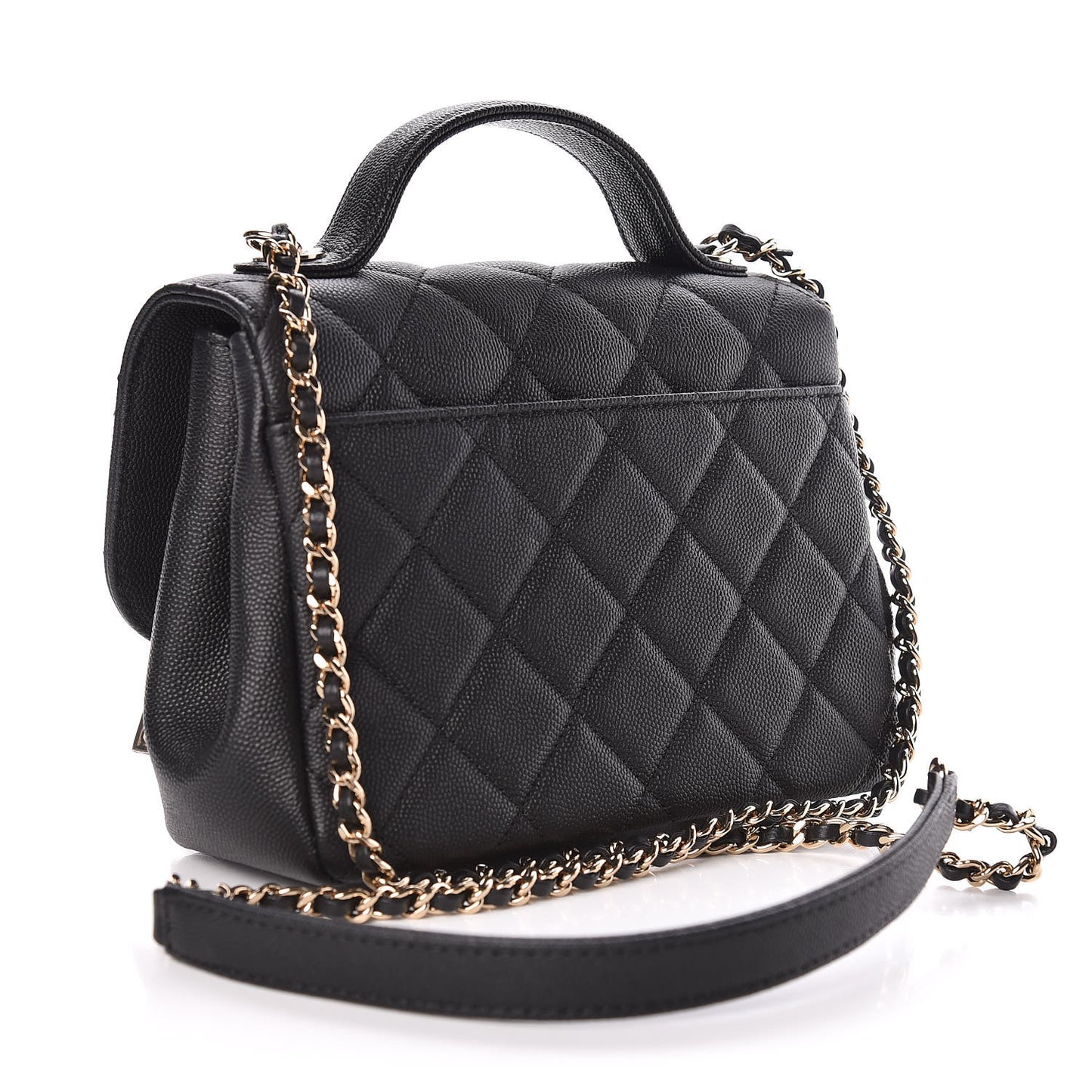Caviar Quilted Small Business Affinity Flap Black