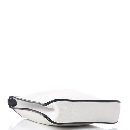 Hermes Taurillon Clemence Vespa PM White Black 4 of 16