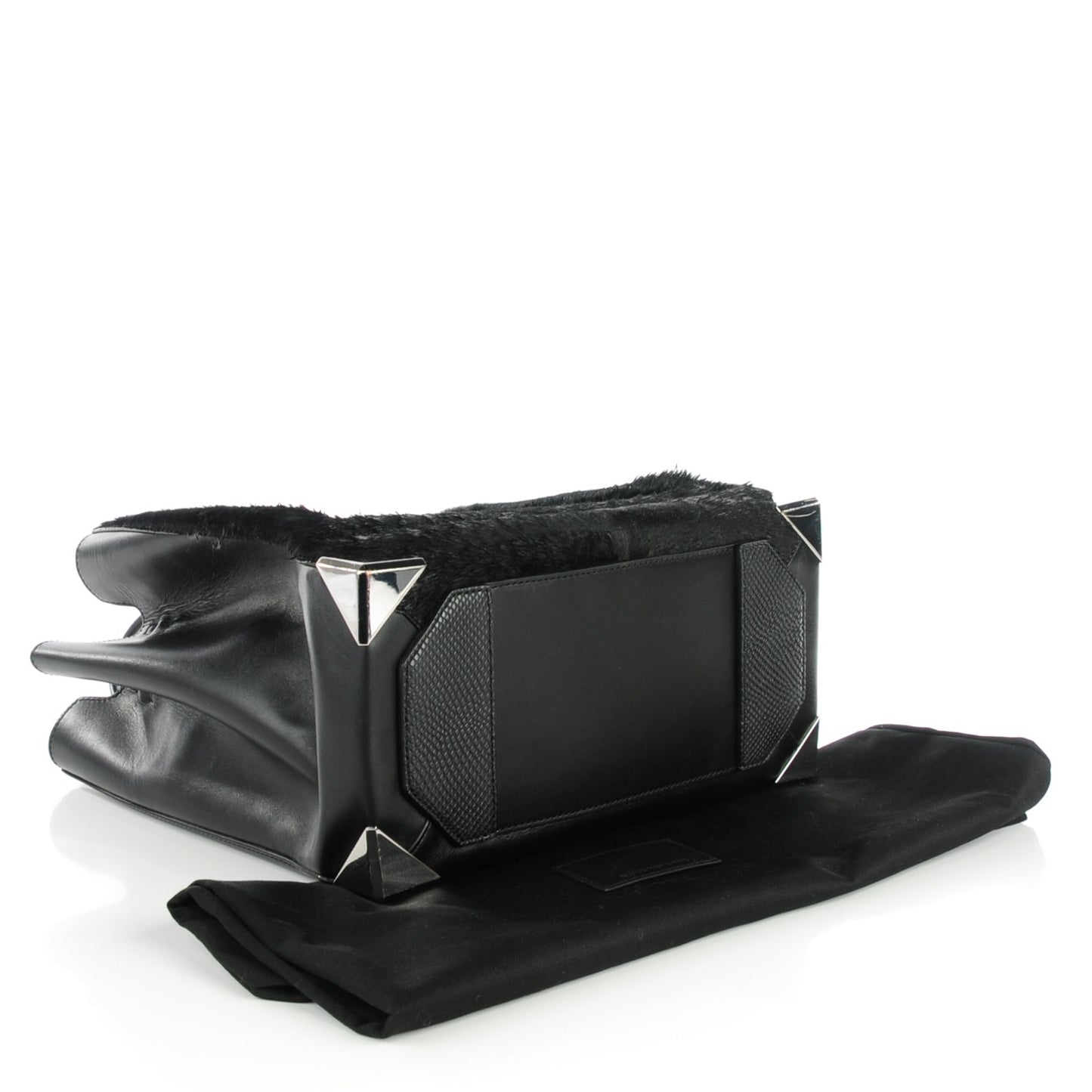 Calf Hair Prisma Skeletal Tote Black