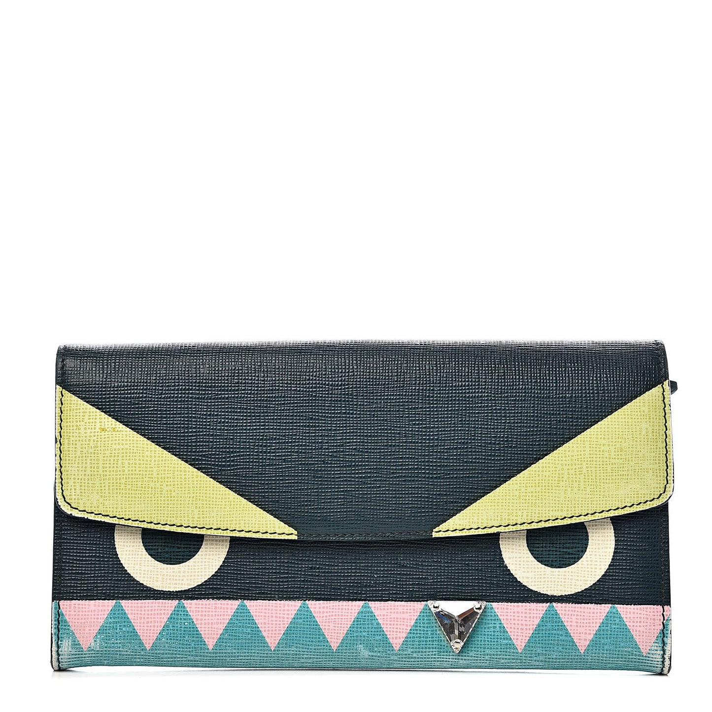 Vitello Crystal Tooth Monster Continental Wallet Oceano Multicolor