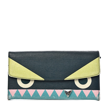Fendi Vitello Crystal Tooth Monster Continental Wallet Oceano Multicolor 1 of 15