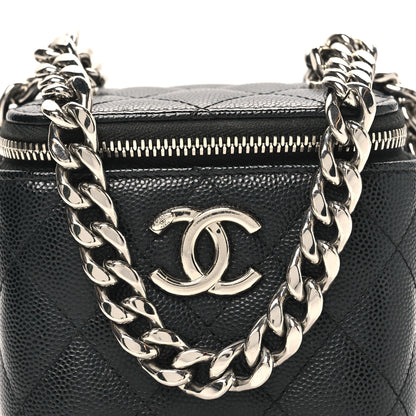 Chanel Caviar Quilted Mini Vanity Case With Chain Black 8 of 11