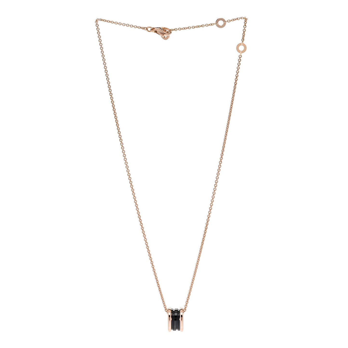 18K Rose Gold Black Ceramic B.Zero1 Pendant Necklace