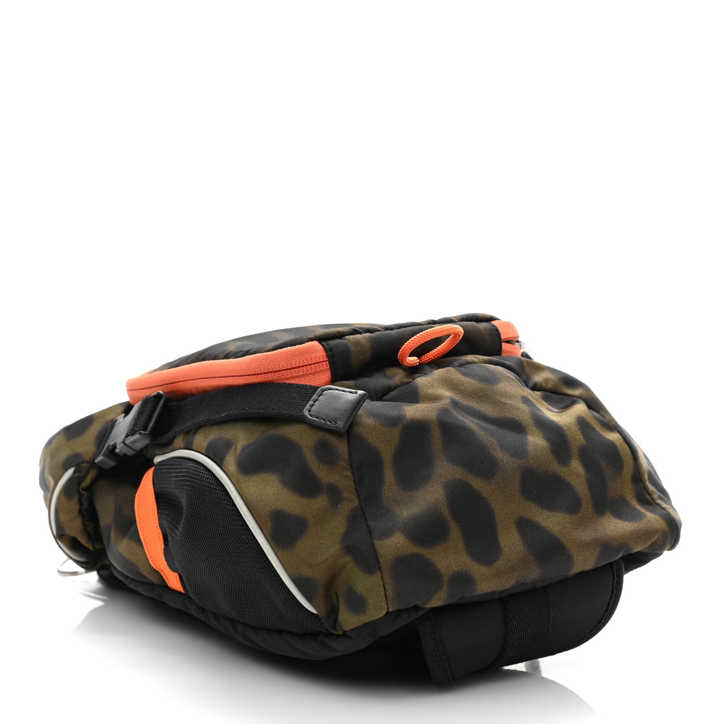 Nylon Leopard Print Leo Sling Bag Light Green Orange