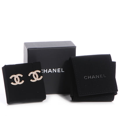 Chanel Crystal CC Earrings Gold 5 of 5