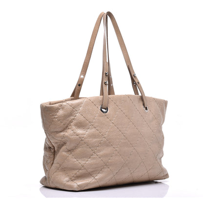 Chanel Glazed Calfskin Large On The Road Tote Beige 3 of 12