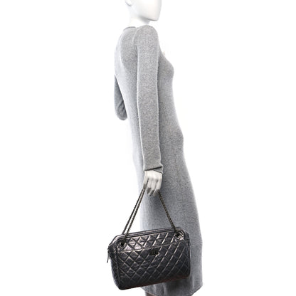 Chanel Metallic Aged Calfskin Quilted Large Reissue Camera Case Silver 2 of 10