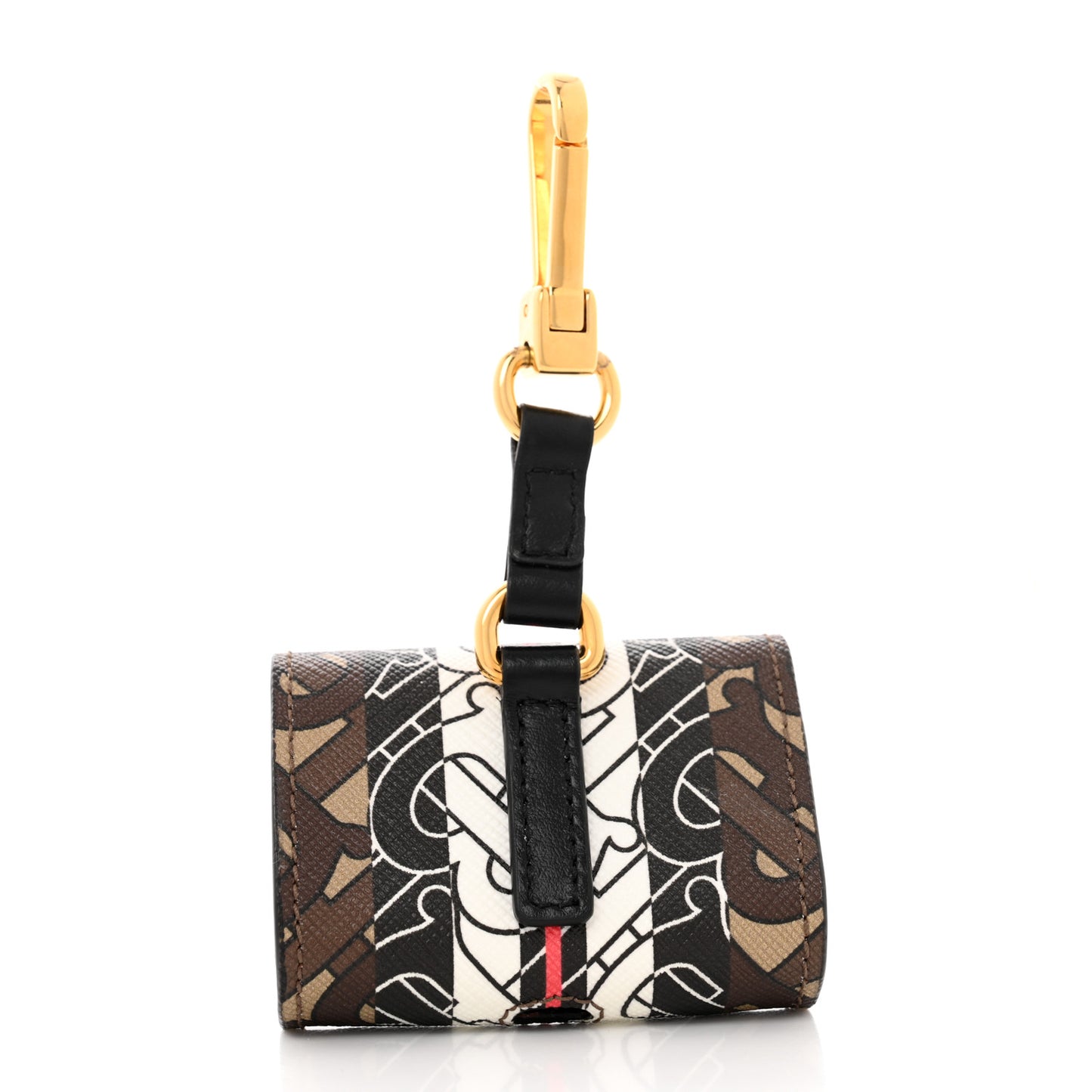 E-Canvas Calfskin Monogram Stripe TB AirPods Pro Case Brown
