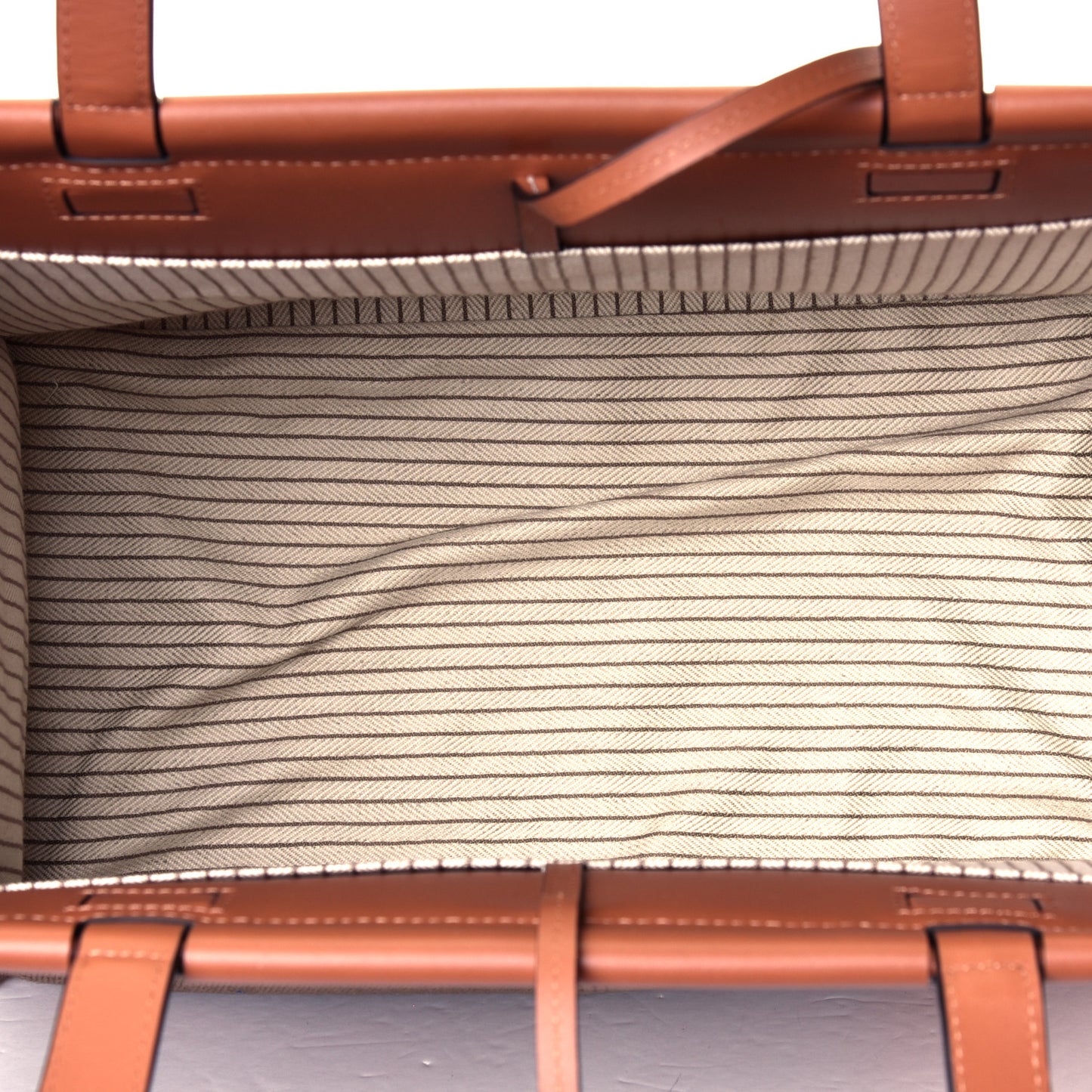 Canvas Calfskin Cushion Tote Taupe