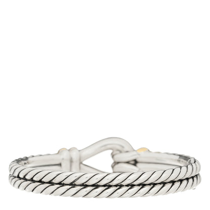 David Yurman Sterling Silver 18K Yellow Gold 11mm Thoroughbred Loop Bracelet 2 of 4