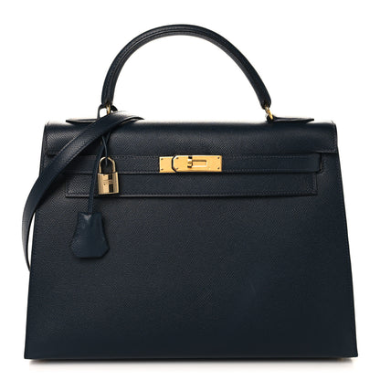 Hermes Courchevel Kelly Sellier 32 Bleu Marine 1 of 13
