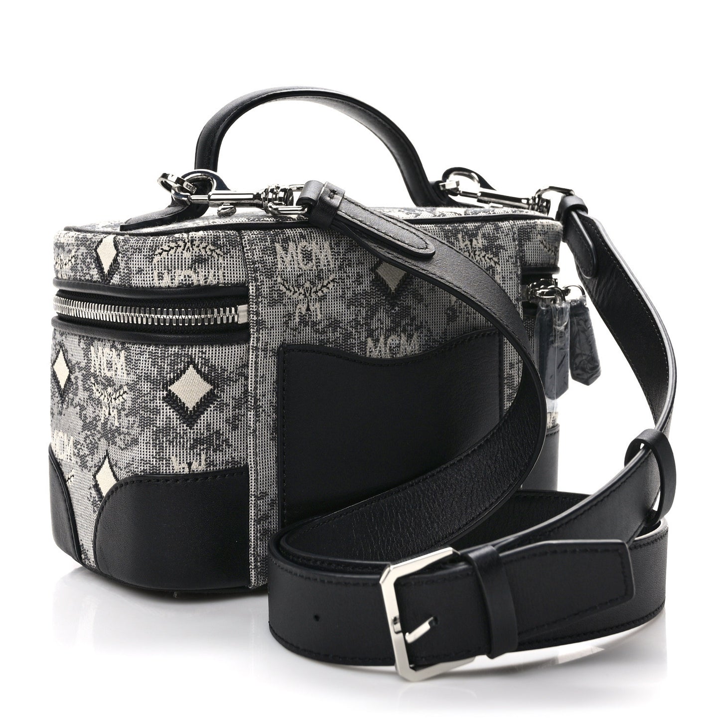 Vintage Jacquard Monogram Rockstar Small Vanity Crossbody Bag Grey