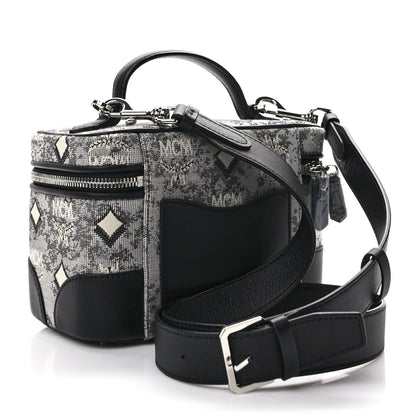 MCM Vintage Jacquard Monogram Rockstar Small Vanity Crossbody Bag Grey 3 of 9