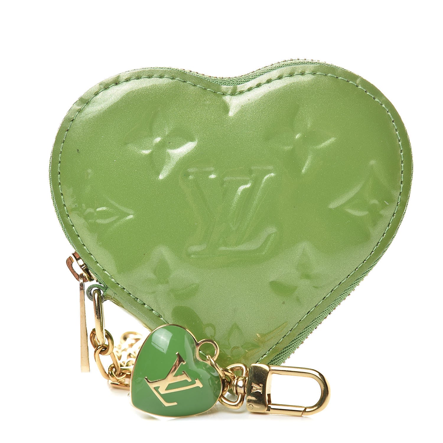 Cartier LOUIS VUITTON Vernis Heart Coin Purse Vert Tonic 1 of 9