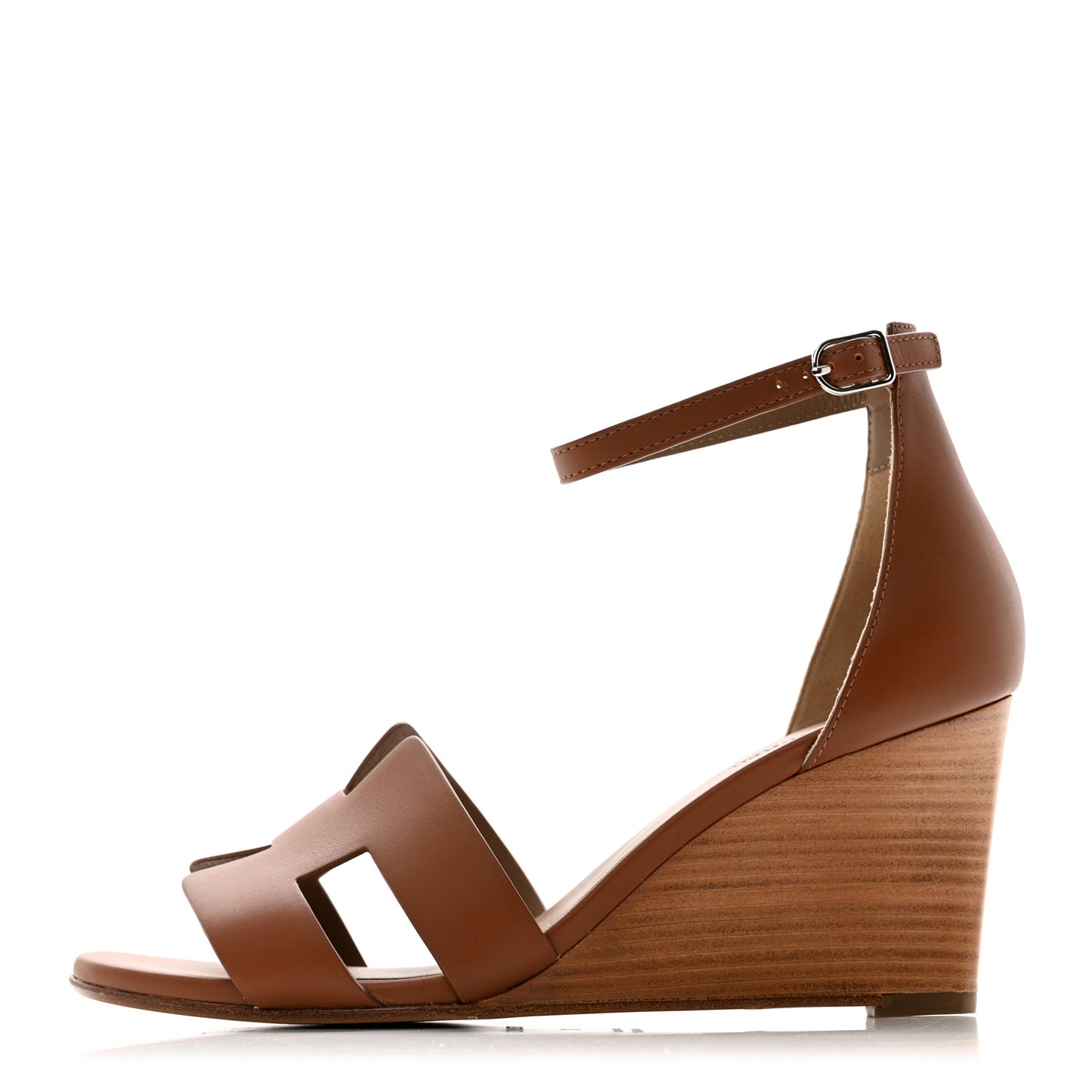 Calfskin Legend Wedge Sandals 38 Gold