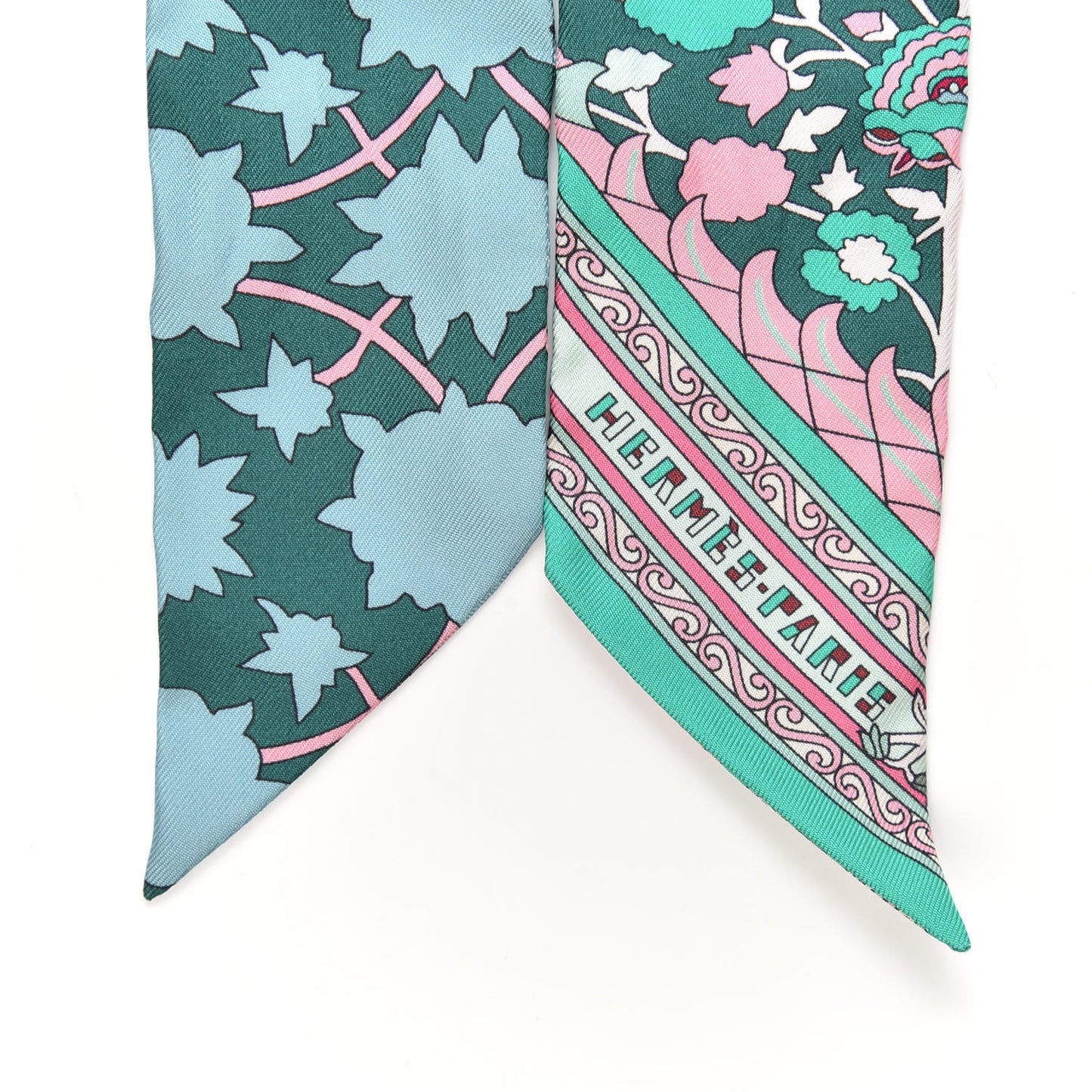 Silk Tapis Persans Twilly Lagon Vert Rose