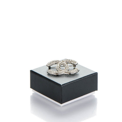 Chanel Crystal CC Brooch Silver 5 of 5