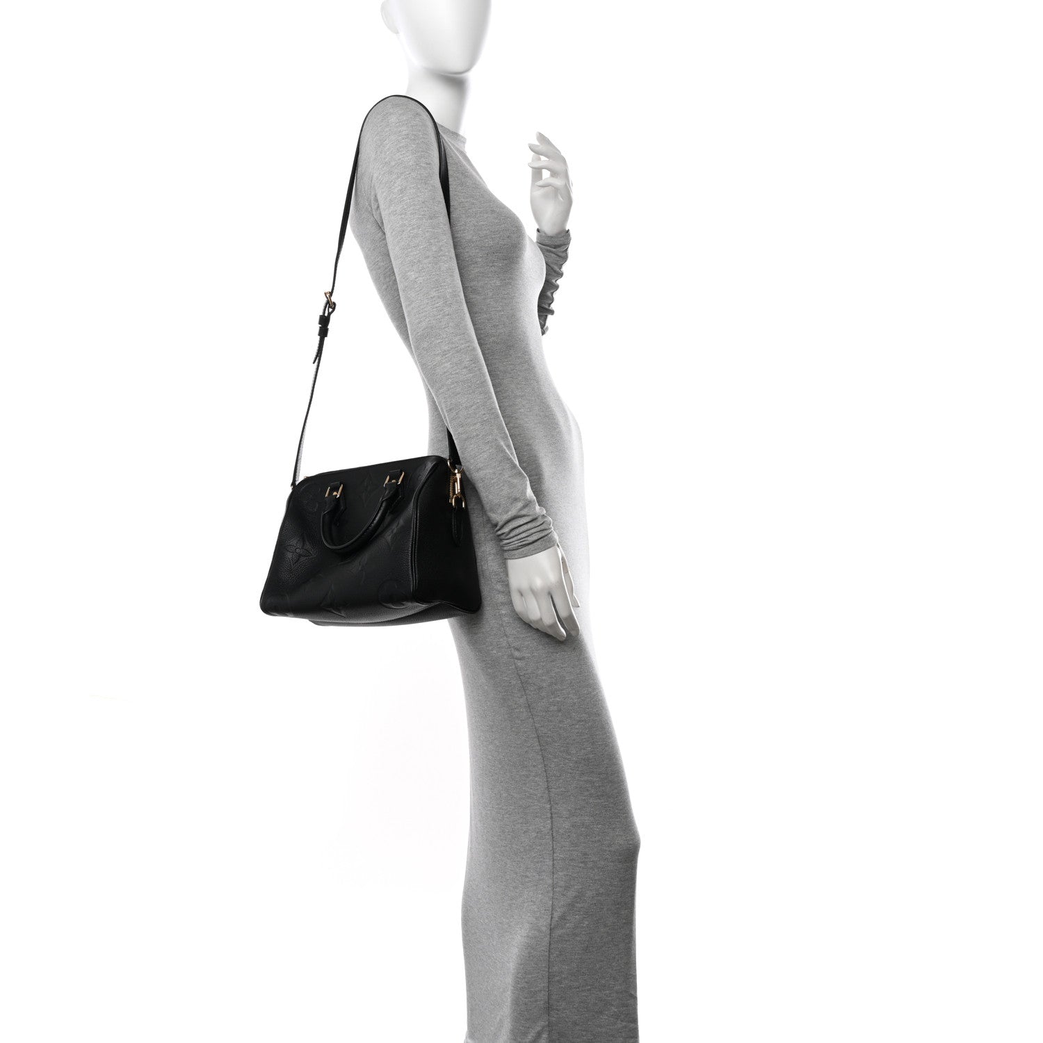 Louis Vuitton Empreinte Monogram Giant Speedy Bandouliere 25 Black 2 of 11