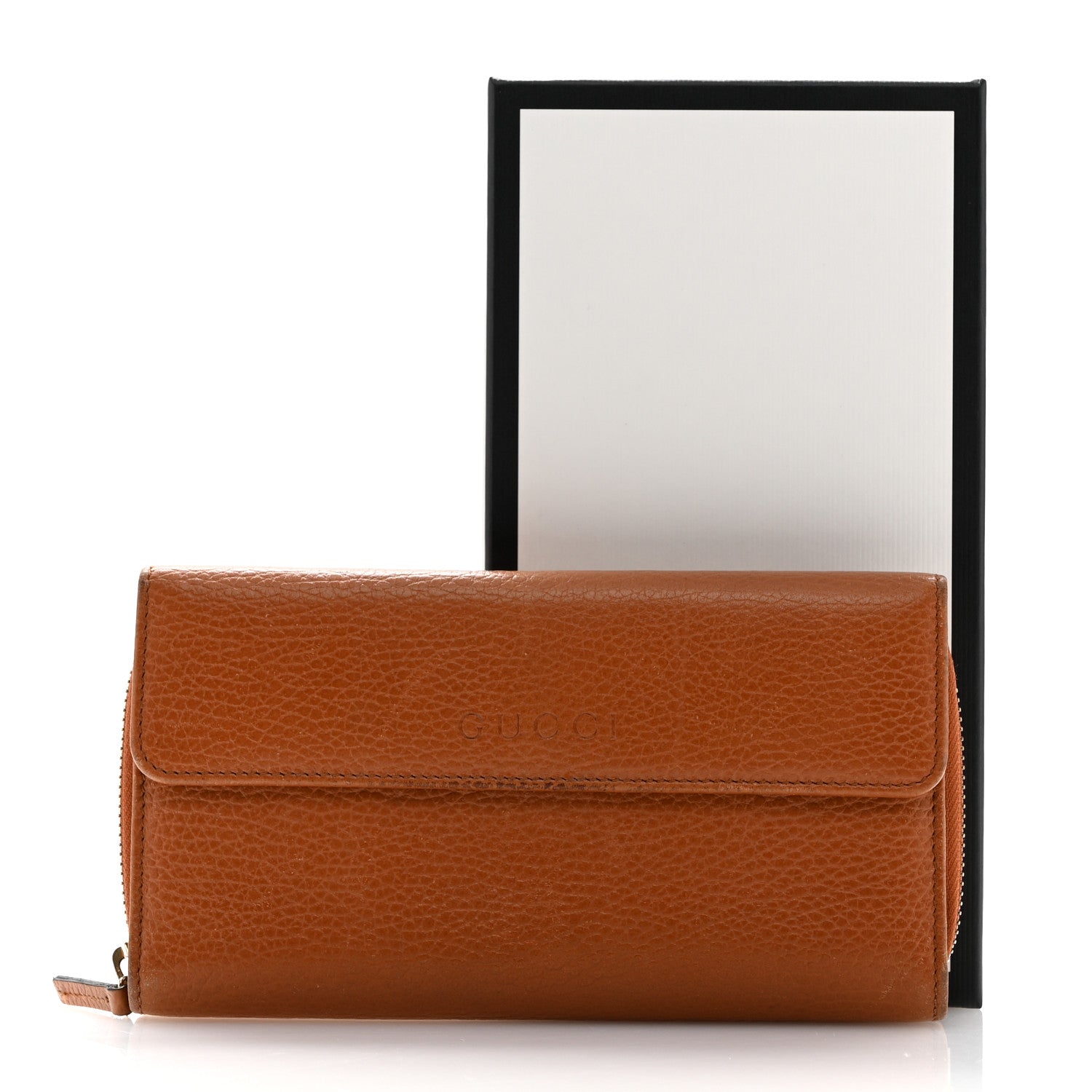 Gucci Grained Calfskin Continental Zip Wallet Tan 12 of 12