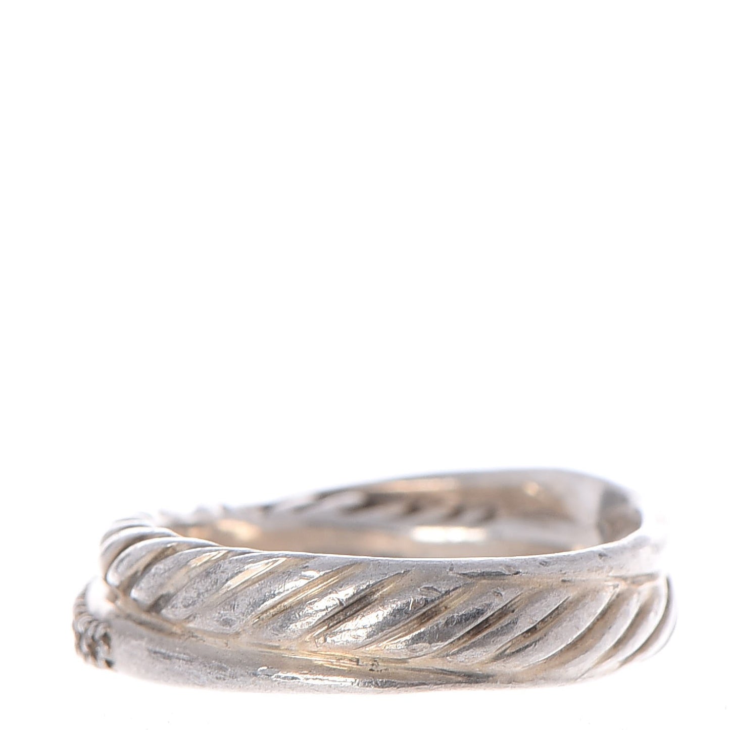 Sterling Silver Diamond 5mm Crossover Ring 51.9 6