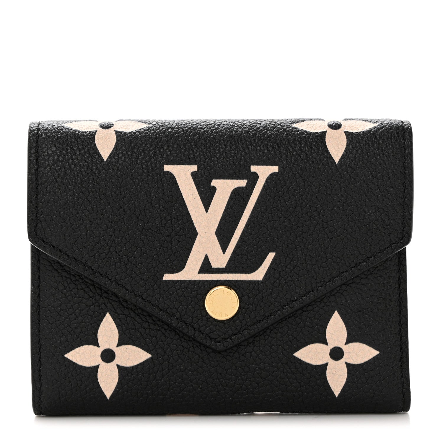 Louis Vuitton Empreinte Monogram Giant Victorine Wallet Black Beige 1 of 6