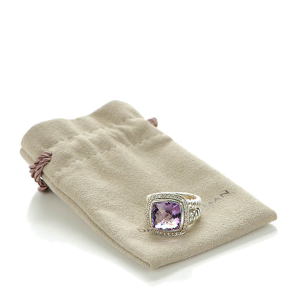 David Yurman Sterling Silver Diamond Amethyst 11mm Albion Ring 52 6 5 of 5